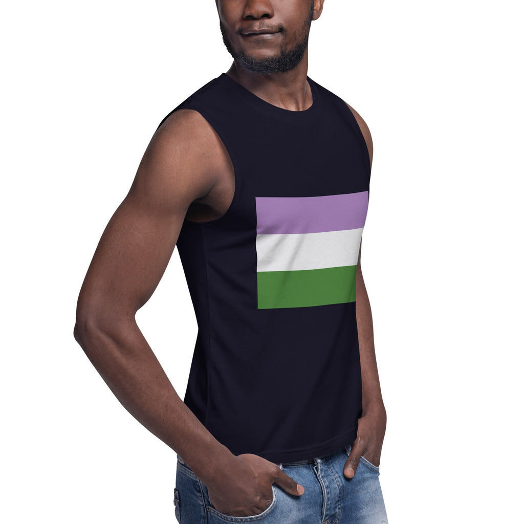 Genderqueer Pride Flag Tank Top - Navy - LGBTPride.com