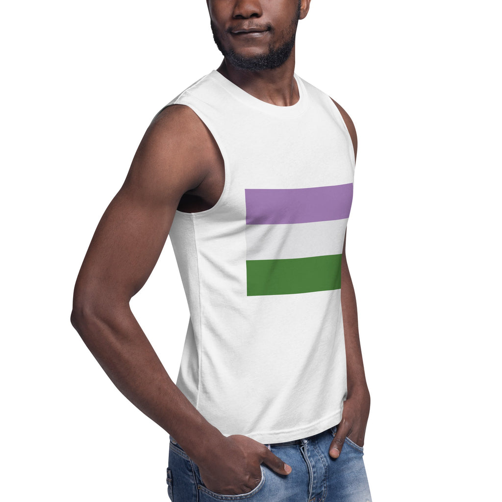 Genderqueer Pride Flag Tank Top - White - LGBTPride.com