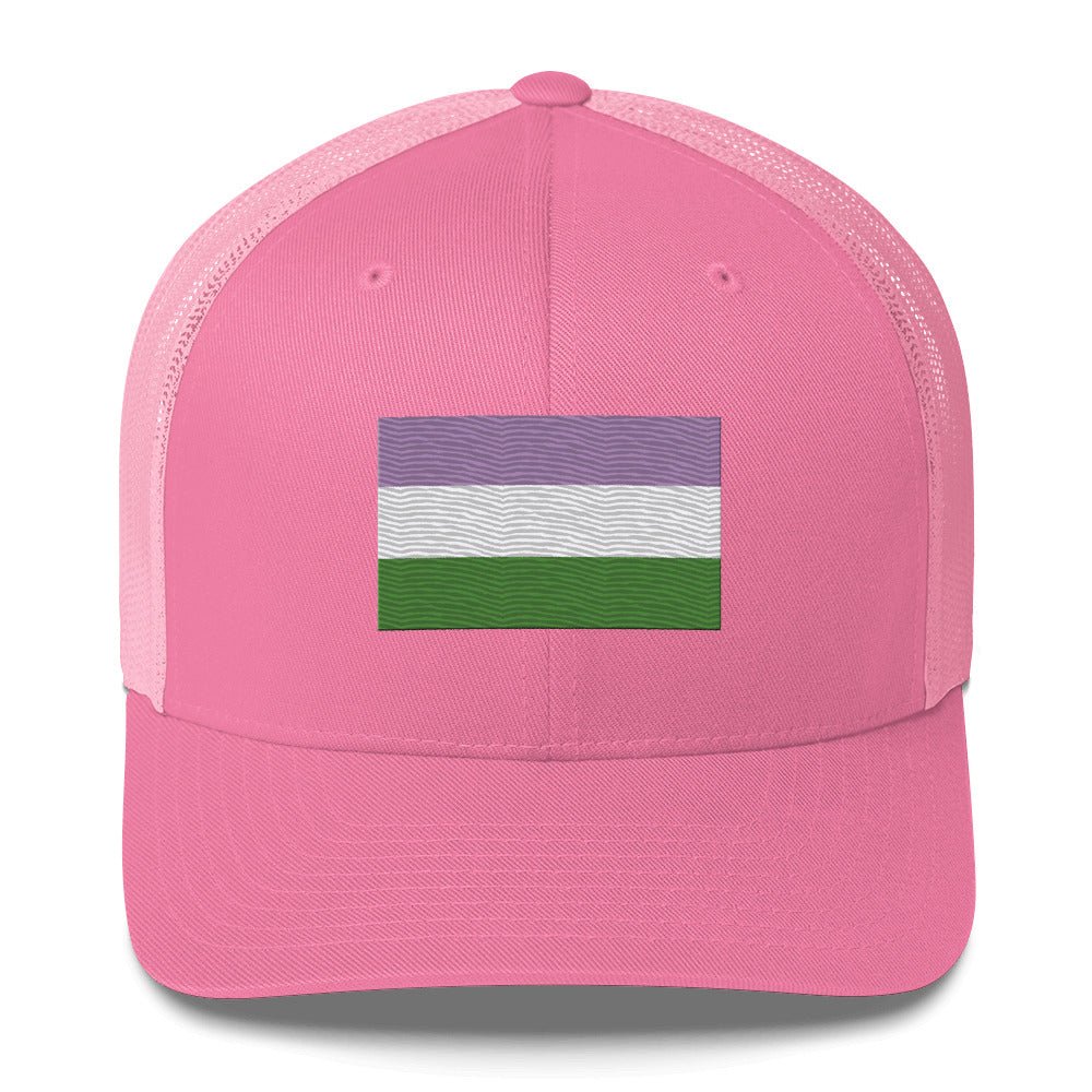Genderqueer Pride Flag Trucker Hat - Pink - LGBTPride.com
