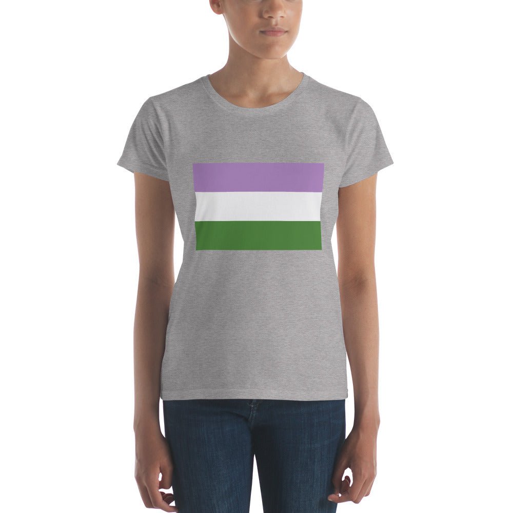 Genderqueer Pride Flag Women's T-Shirt - Heather Grey - LGBTPride.com