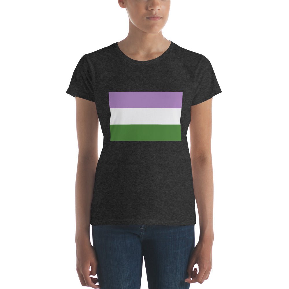 Genderqueer Pride Flag Women's T-Shirt - Heather Dark Grey - LGBTPride.com