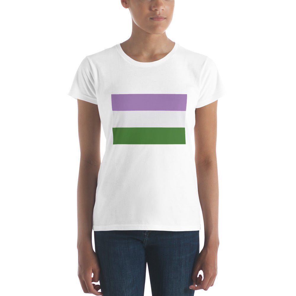 Genderqueer Pride Flag Women's T-Shirt - White - LGBTPride.com