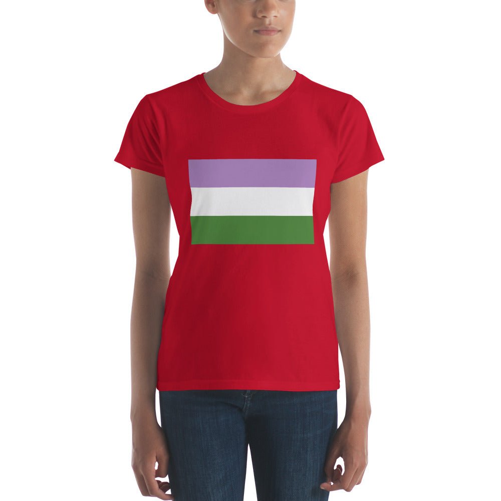 Genderqueer Pride Flag Women's T-Shirt - True Red - LGBTPride.com