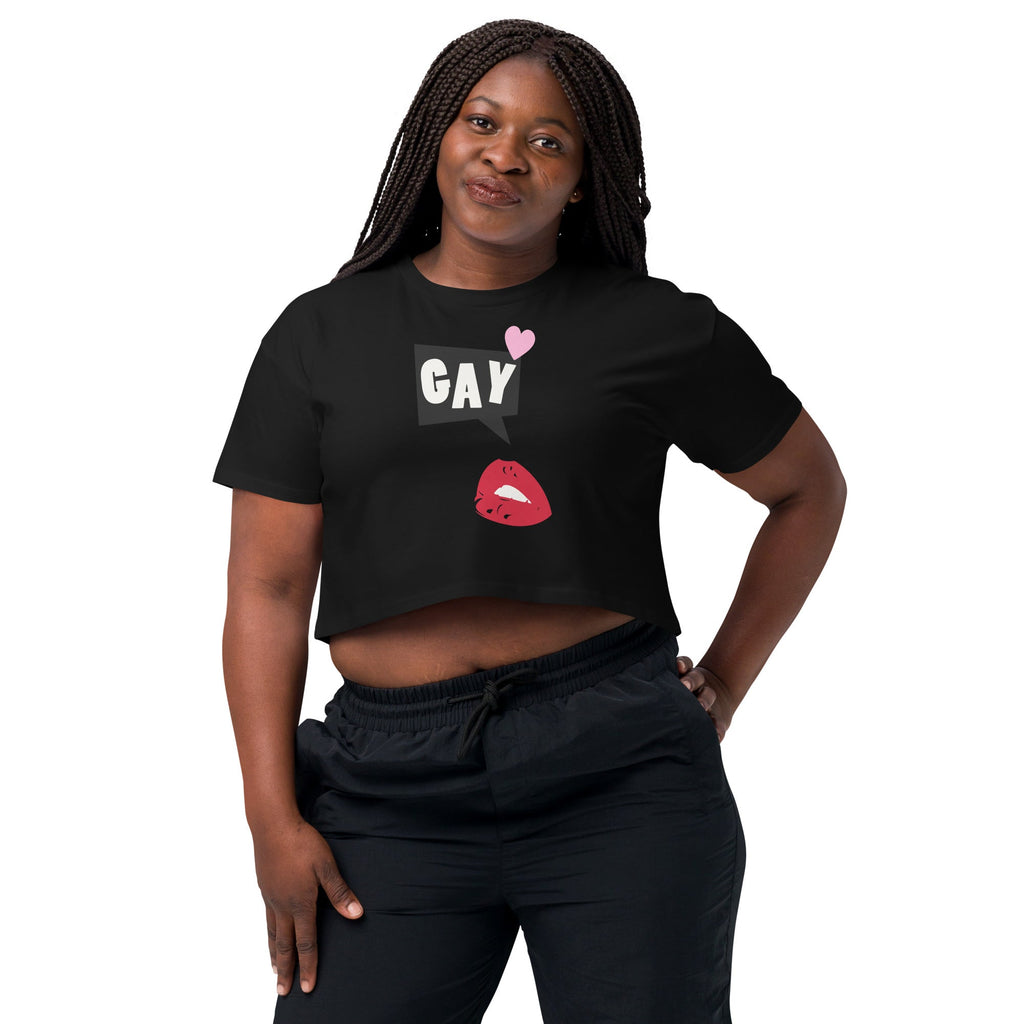 Get Lippy, Say Gay - Crop Top - Black - LGBTPride.com