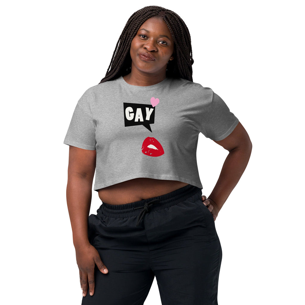 Get Lippy, Say Gay - Crop Top - Athletic Heather - LGBTPride.com