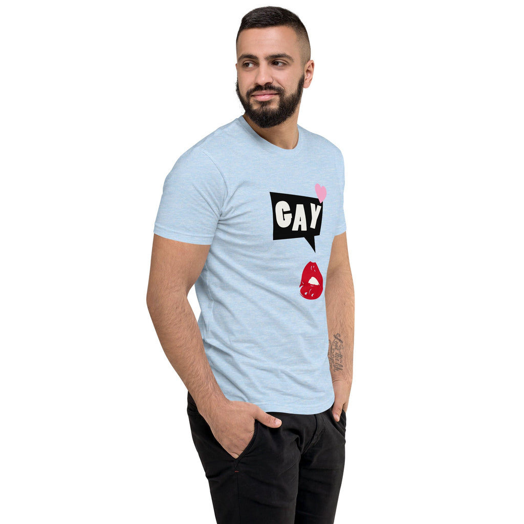 Get Lippy, Say Gay Men's T-Shirt - Light Blue - LGBTPride.com