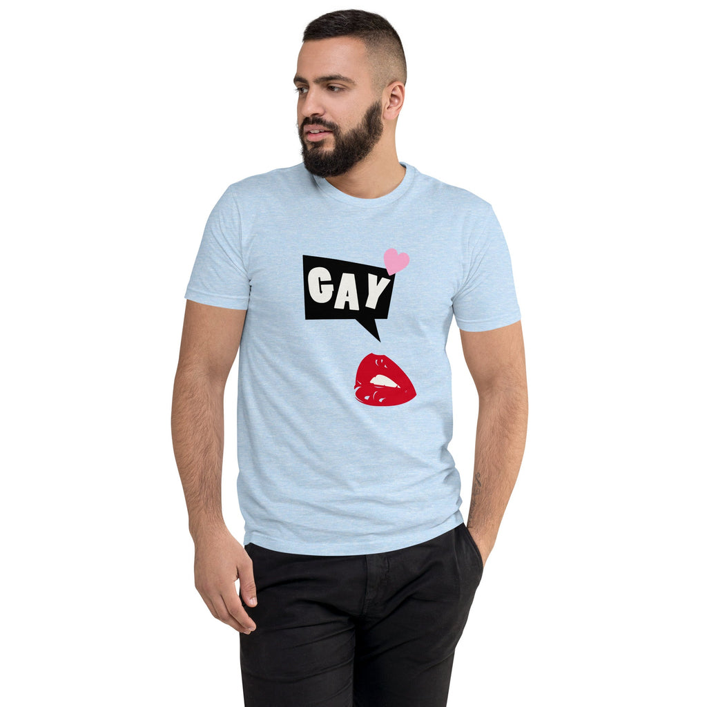 Get Lippy, Say Gay Men's T-Shirt - Light Blue - LGBTPride.com