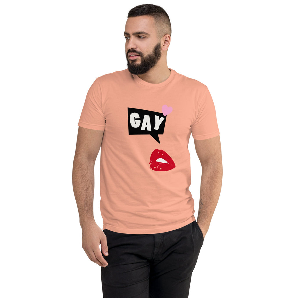 Get Lippy, Say Gay Men's T-Shirt - Desert Pink - LGBTPride.com