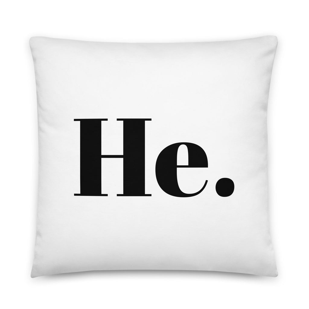 He. Pronoun Pillow - 20″×12″ - LGBTPride.com