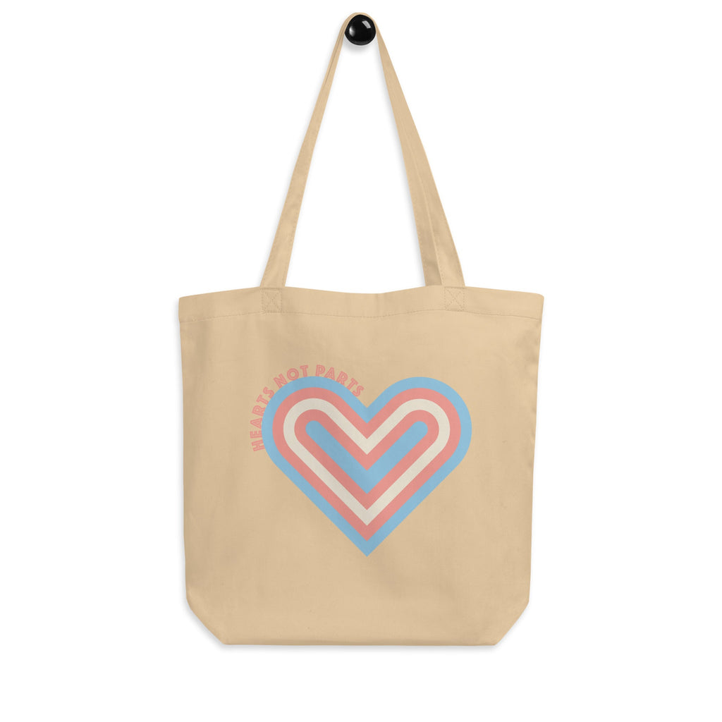 Hearts Not Parts - Eco Tote Bag - Oyster - LGBTPride.com