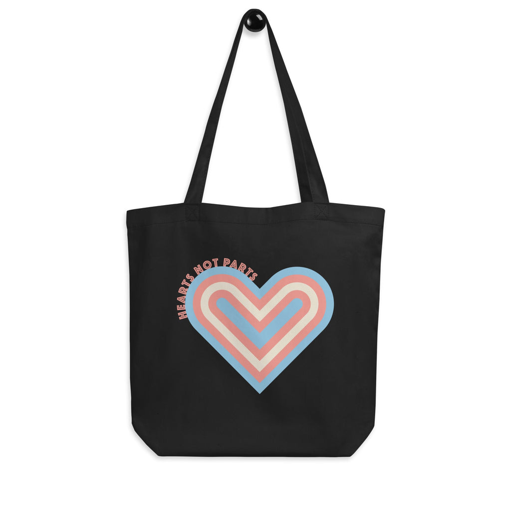 Hearts Not Parts - Eco Tote Bag - Black - LGBTPride.com