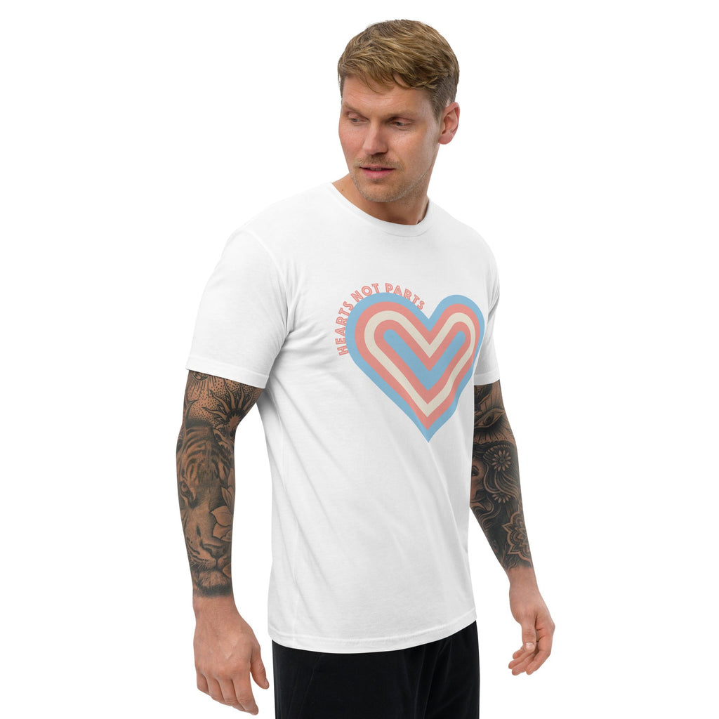 Hearts Not Parts Men's T-shirt - White - LGBTPride.com