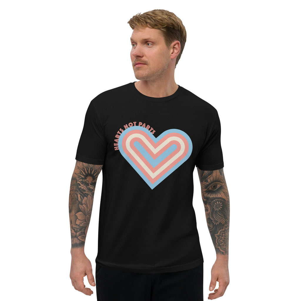 Hearts Not Parts Men's T-shirt - Black - LGBTPride.com