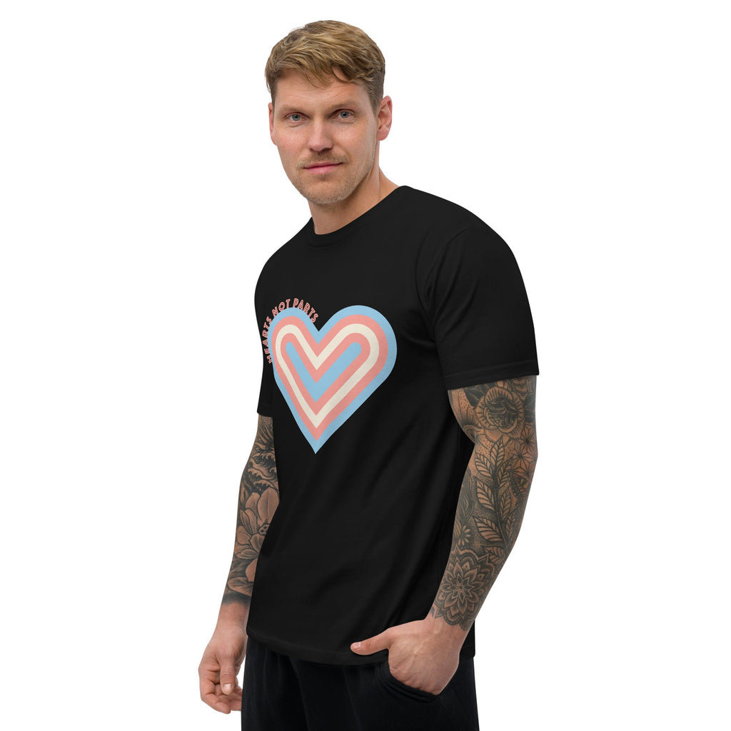 Hearts Not Parts Men's T-shirt - Black - LGBTPride.com