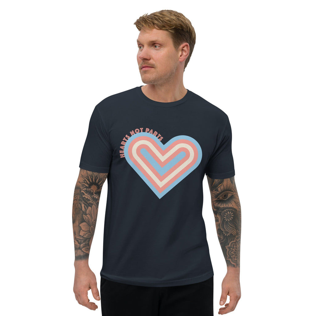 Hearts Not Parts Men's T-shirt - Midnight Navy - LGBTPride.com