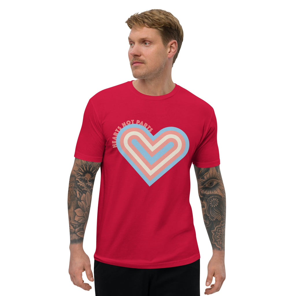 Hearts Not Parts Men's T-shirt - Red - LGBTPride.com