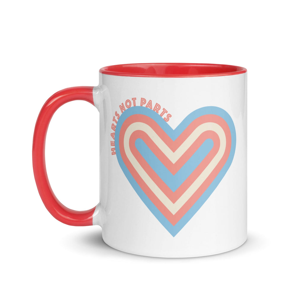 Hearts Not Parts - Mug - Red - LGBTPride.com