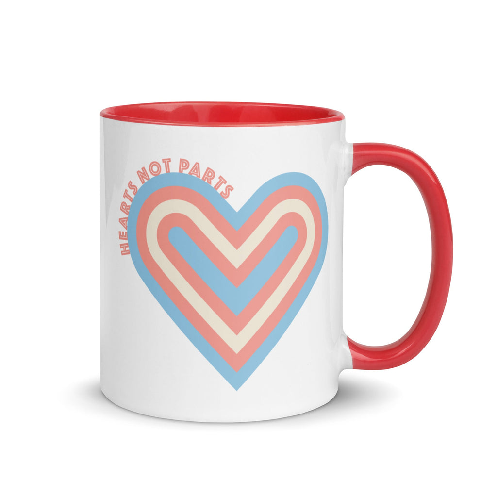 Hearts Not Parts - Mug - Red - LGBTPride.com