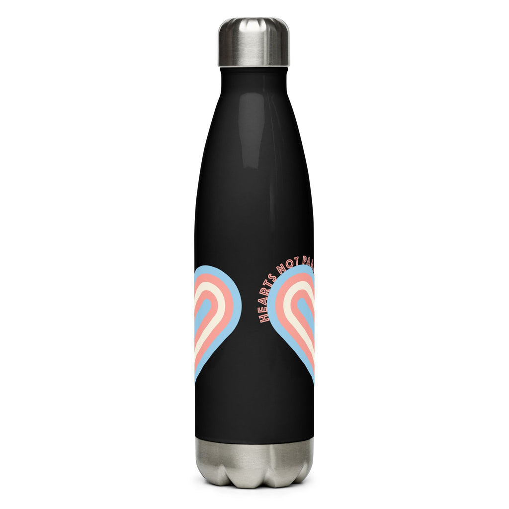 Hearts Not Parts - Stainless Steel Water Bottle - Black - LGBTPride.com
