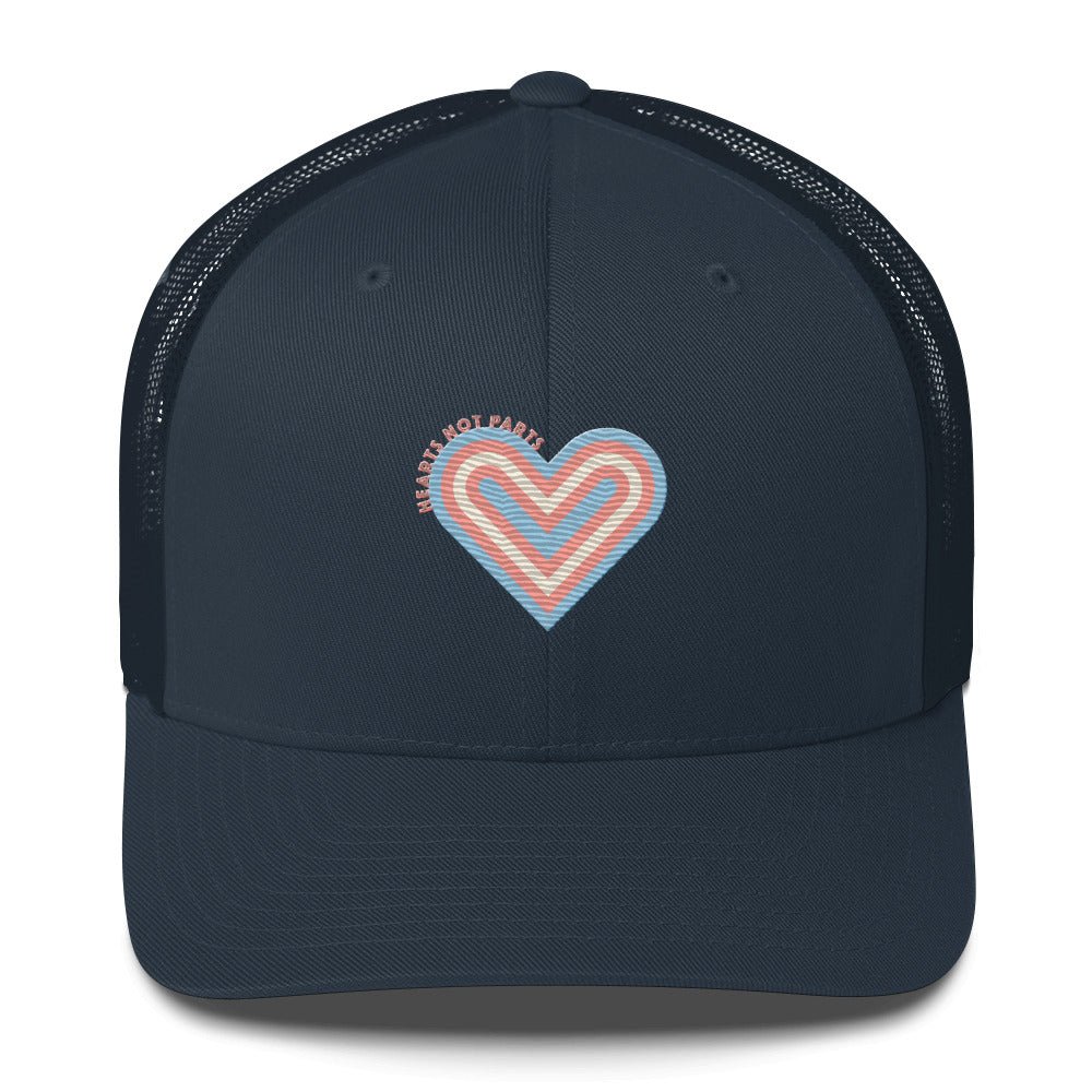 Hearts Not Parts Trucker Cap - Navy - LGBTPride.com