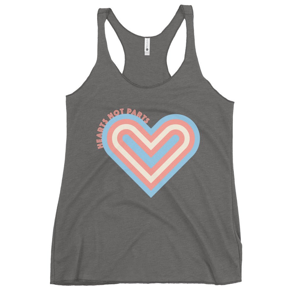 Hearts Not Parts - Women's Tank Top - Premium Heather - LGBTPride.com