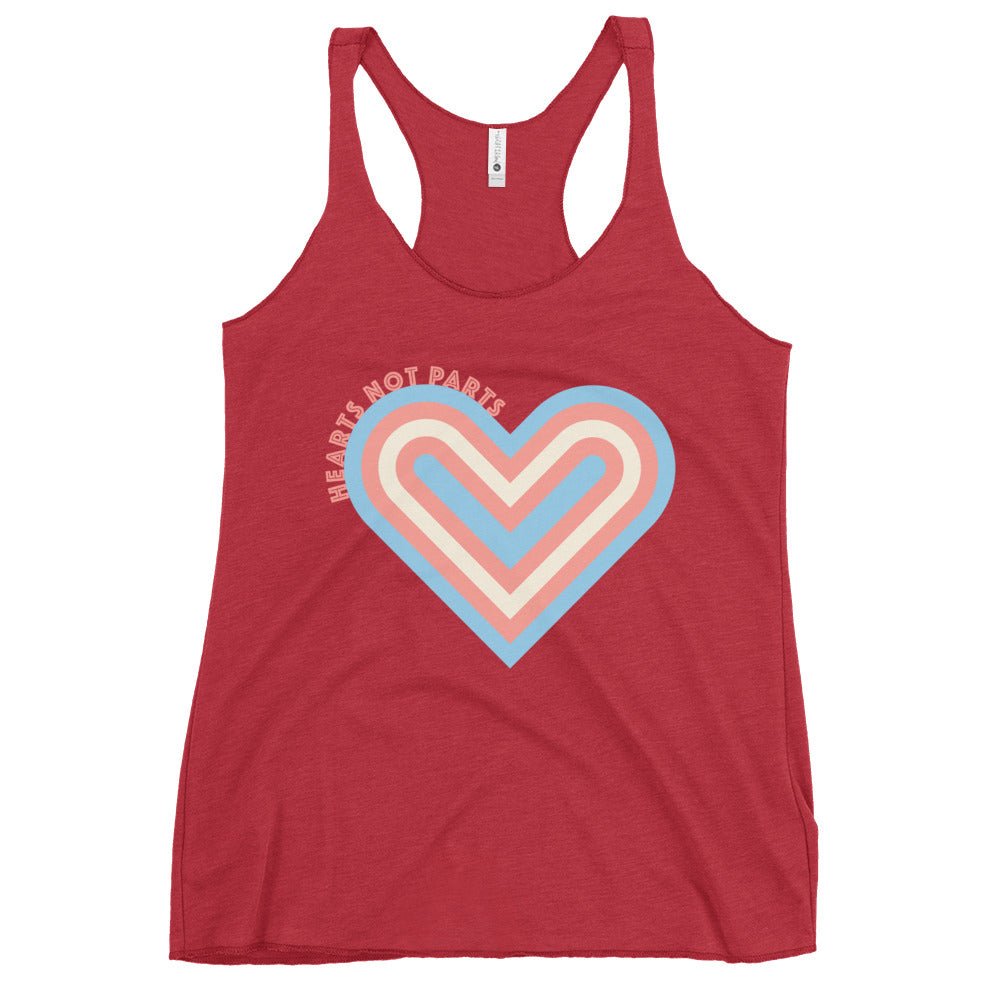 Hearts Not Parts - Women's Tank Top - Vintage Red - LGBTPride.com