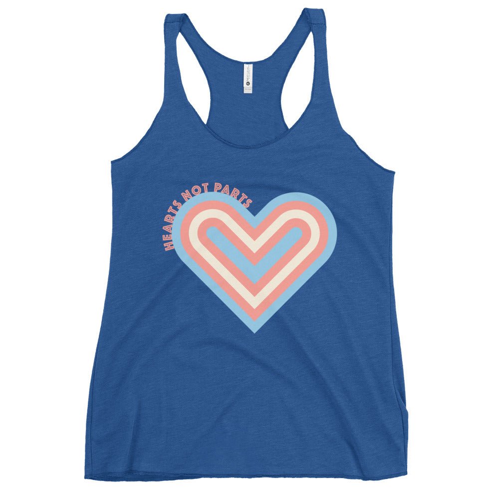 Hearts Not Parts - Women's Tank Top - Vintage Royal - LGBTPride.com