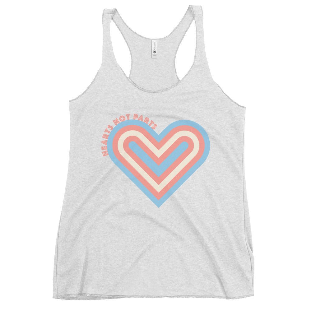 Hearts Not Parts - Women's Tank Top - Heather White - LGBTPride.com