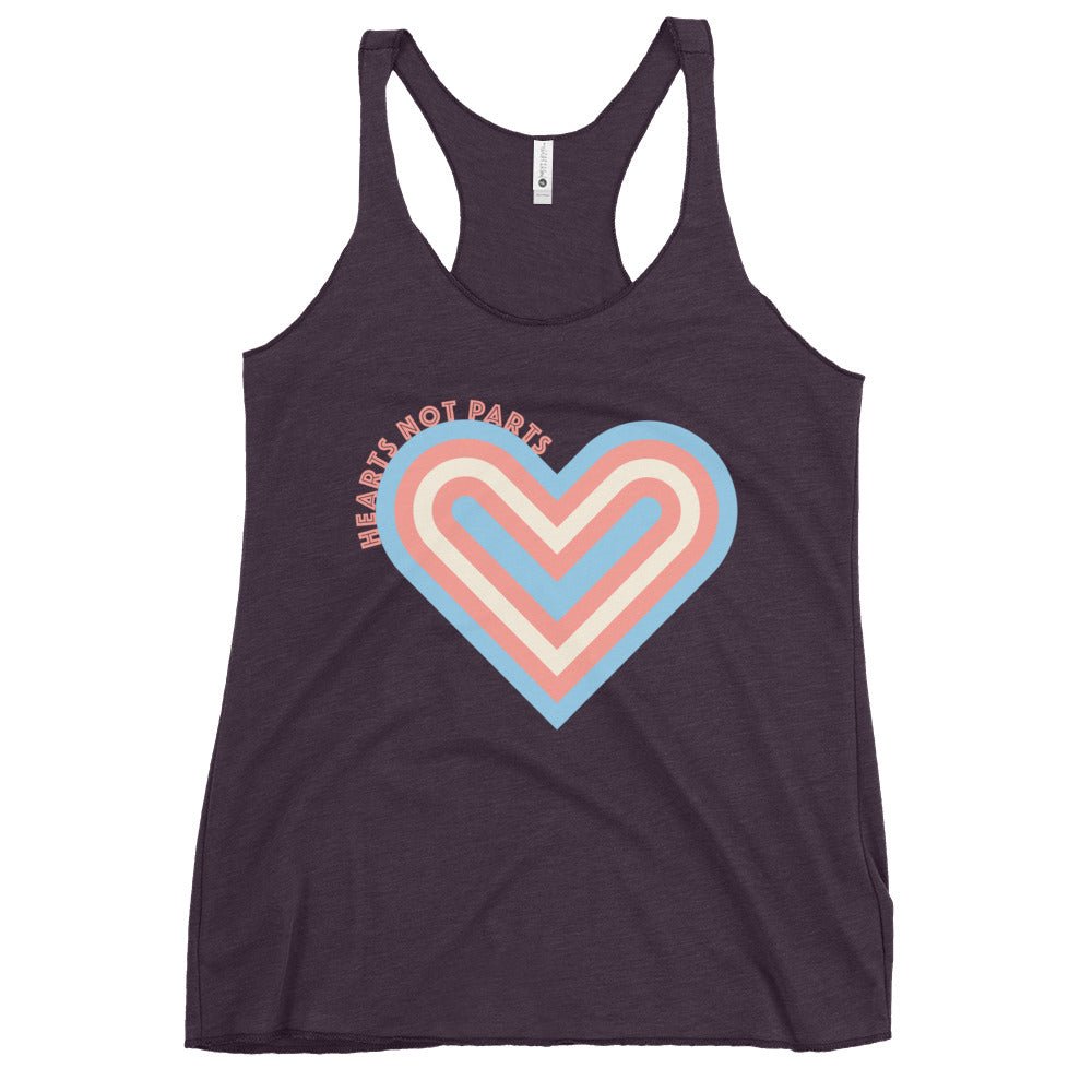 Hearts Not Parts - Women's Tank Top - Vintage Purple - LGBTPride.com