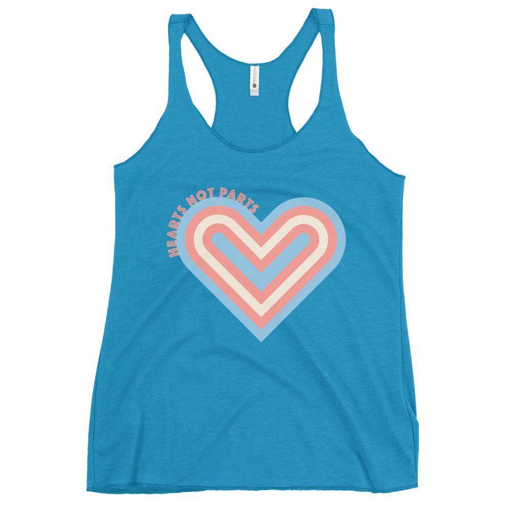 Hearts Not Parts - Women's Tank Top - Vintage Turquoise - LGBTPride.com