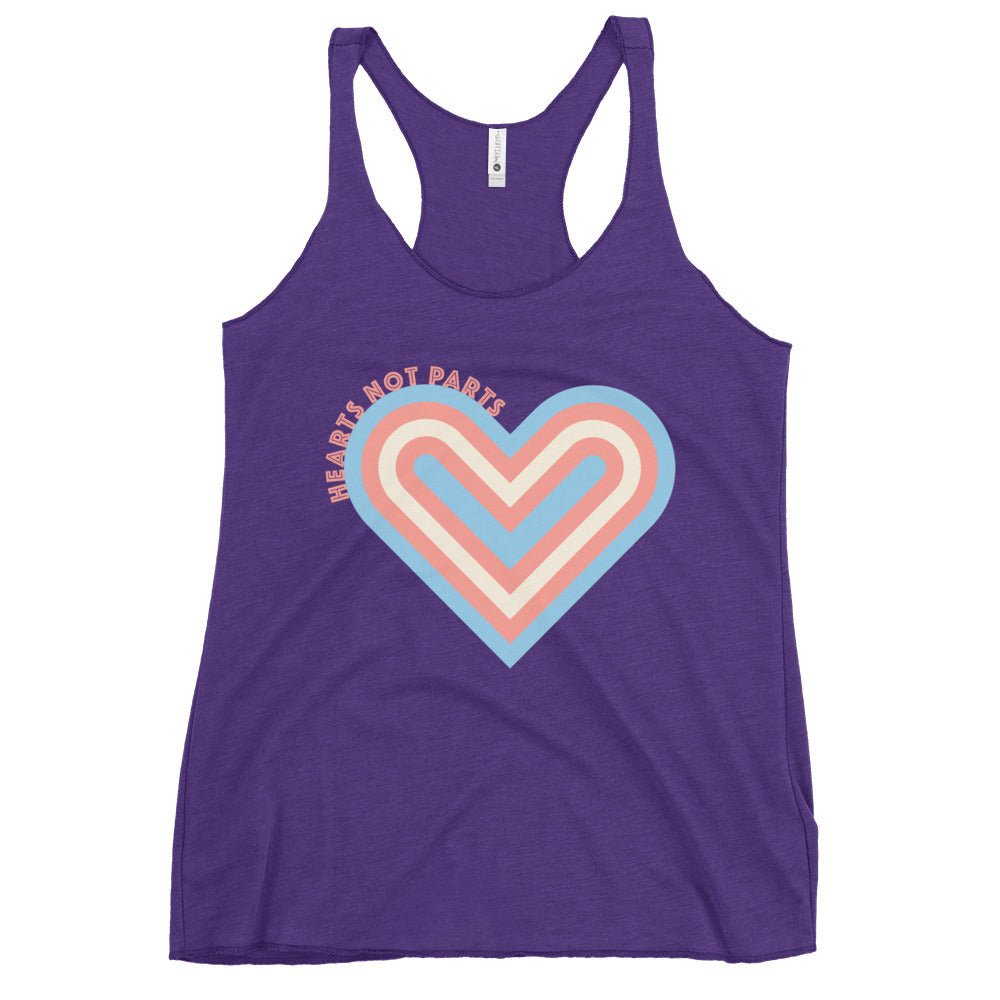 Hearts Not Parts - Women's Tank Top - Purple Rush - LGBTPride.com