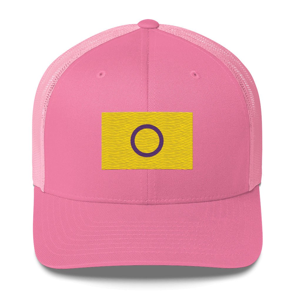 Intersex Pride Flag Trucker Hat - Pink - LGBTPride.com