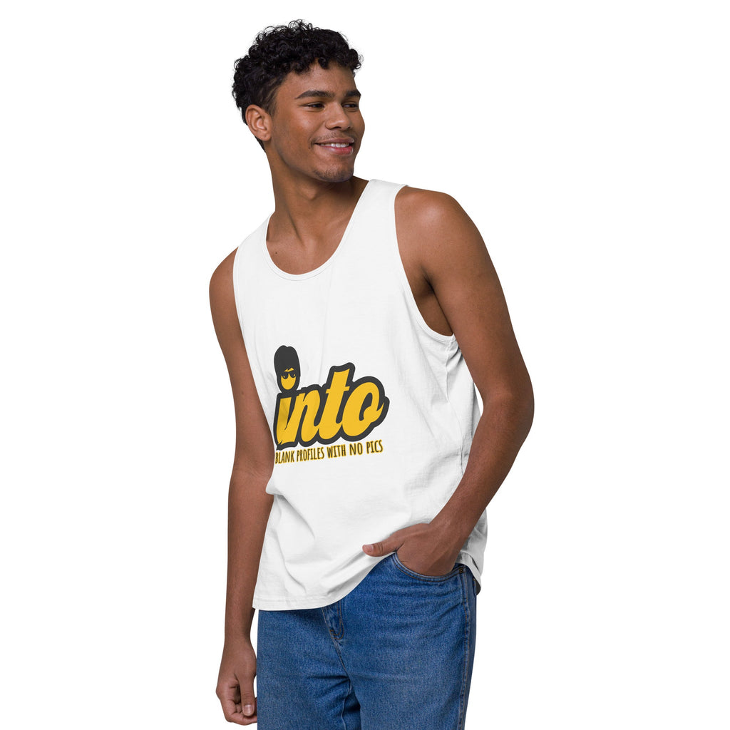 Into Blank Profiles with No Pics - Tank Top - White - LGBTPride.com