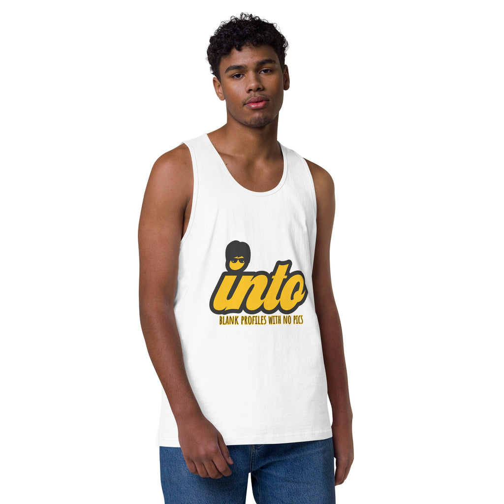 Into Blank Profiles with No Pics - Tank Top - White - LGBTPride.com