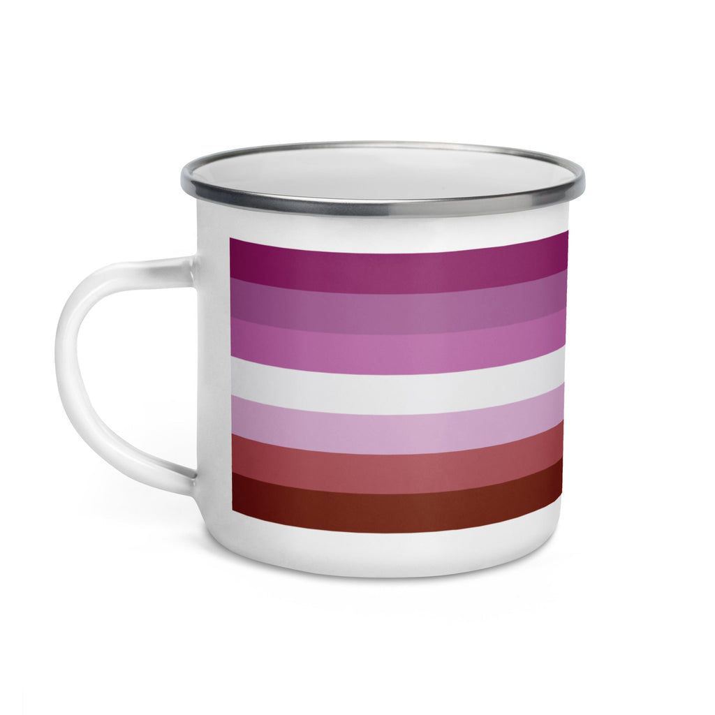 Lesbian Pride Flag Enamel Mug - LGBTPride.com