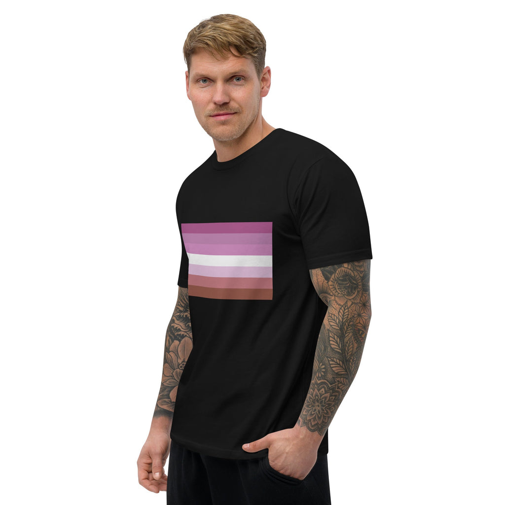 Lesbian Pride Flag Men's T-shirt - Black - LGBTPride.com