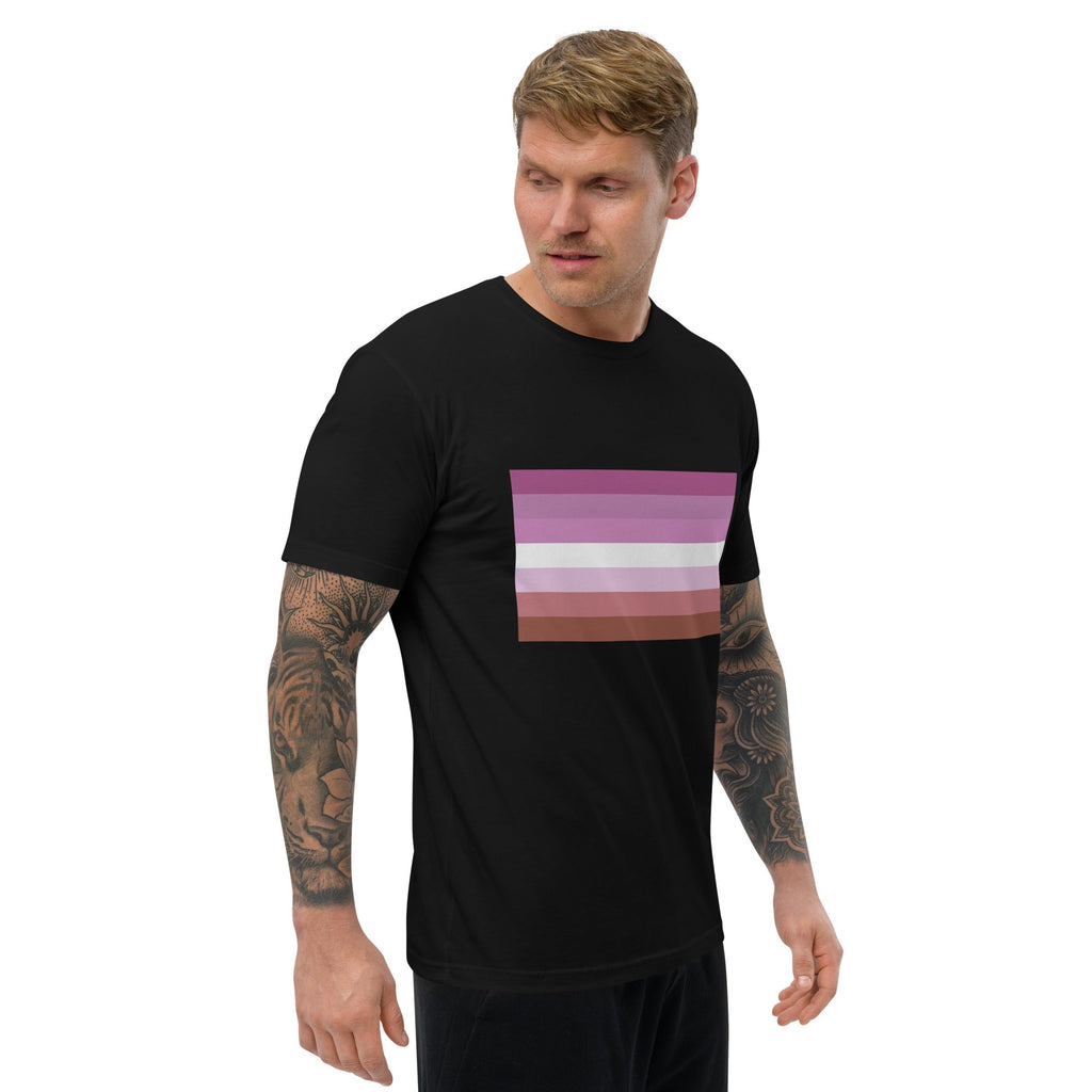 Lesbian Pride Flag Men's T-shirt - Black - LGBTPride.com