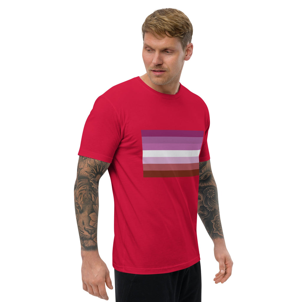 Lesbian Pride Flag Men's T-shirt - Red - LGBTPride.com