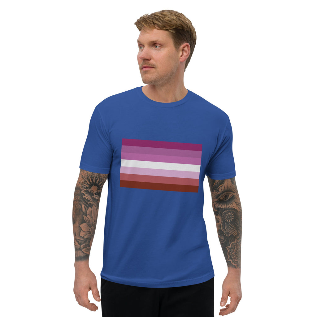 Lesbian Pride Flag Men's T-shirt - Royal Blue - LGBTPride.com