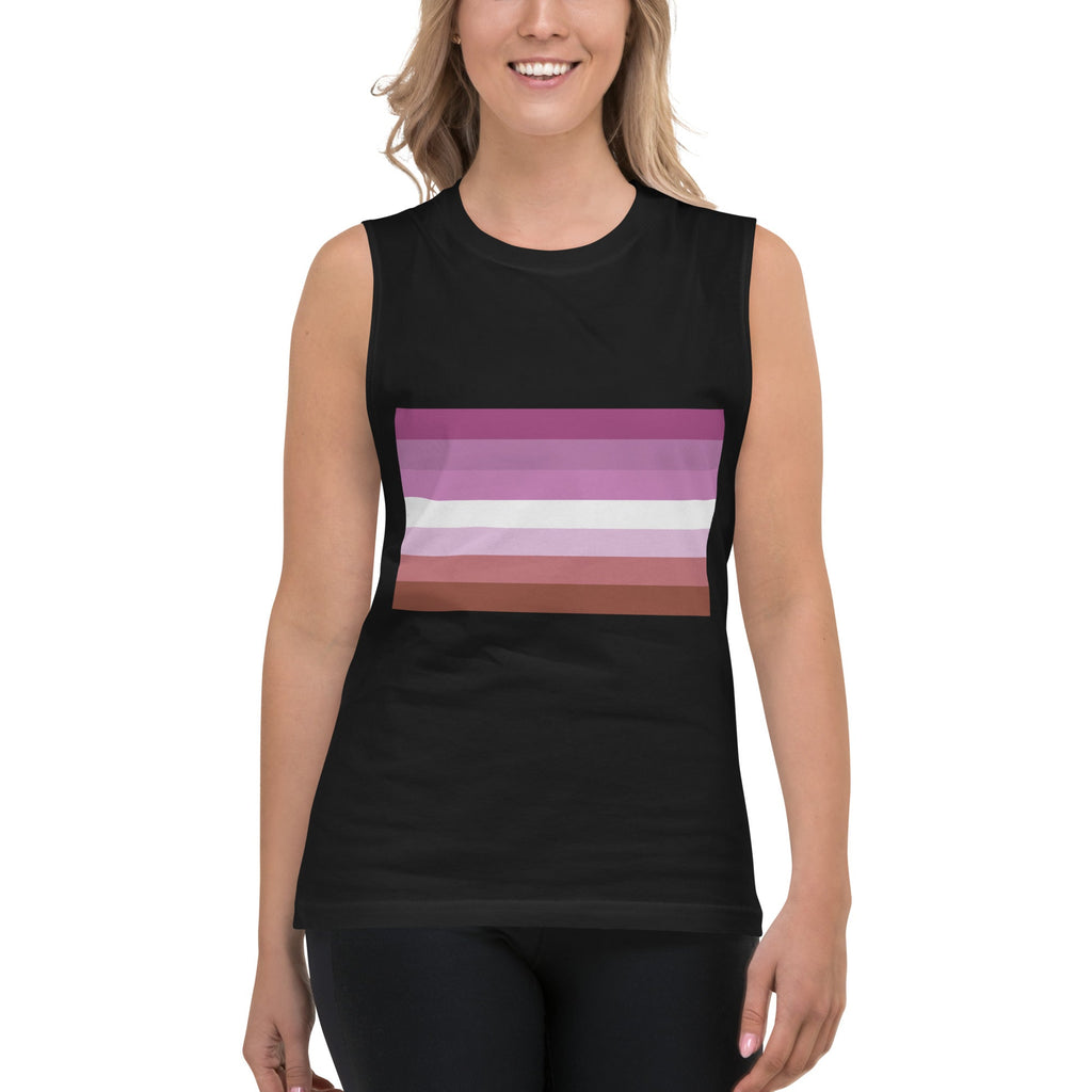 Lesbian Pride Flag Tank Top - Black - LGBTPride.com