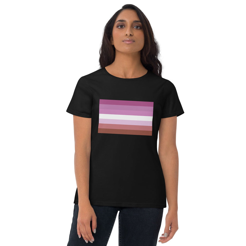 Lesbian Pride Flag Women's T-Shirt - Black - LGBTPride.com