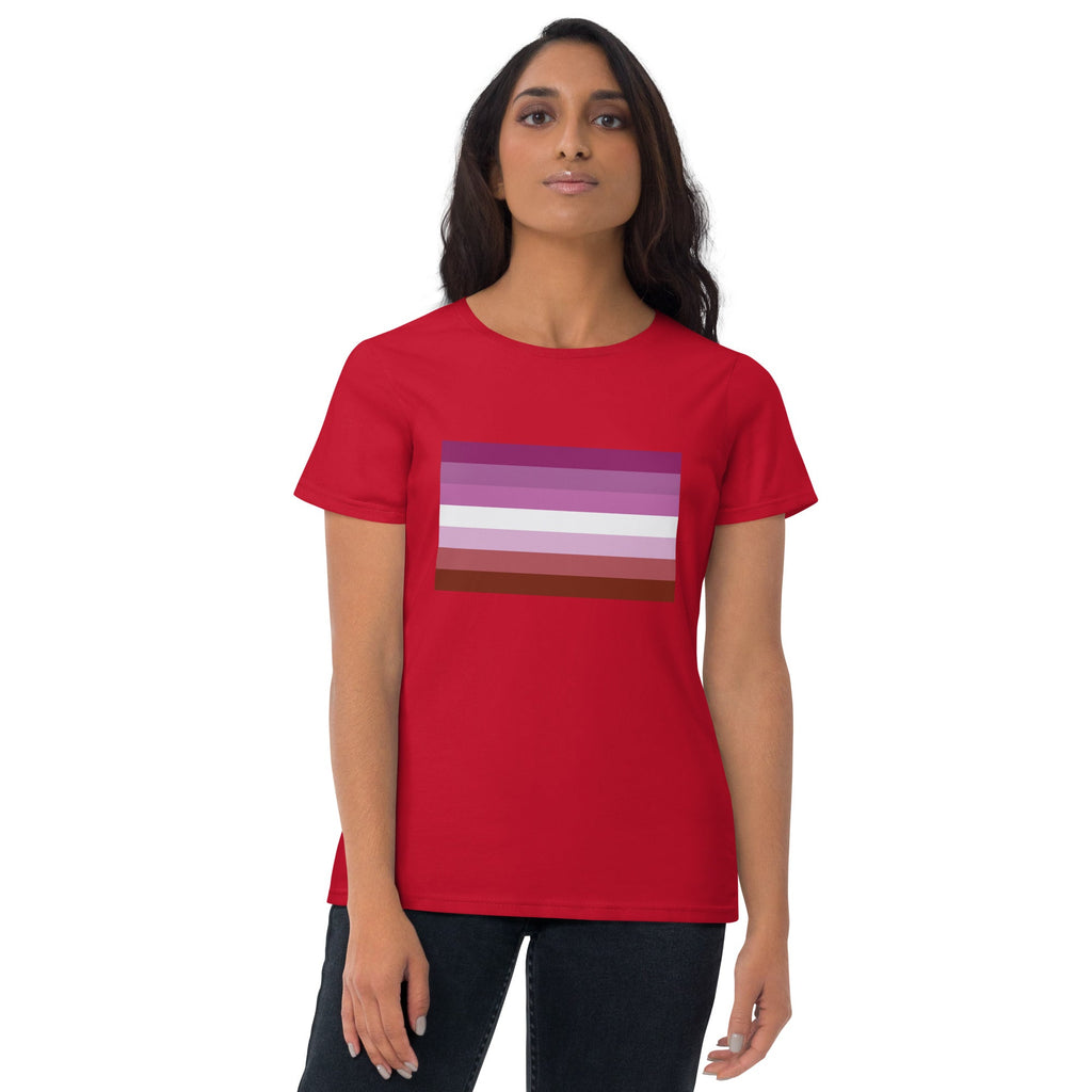 Lesbian Pride Flag Women's T-Shirt - True Red - LGBTPride.com