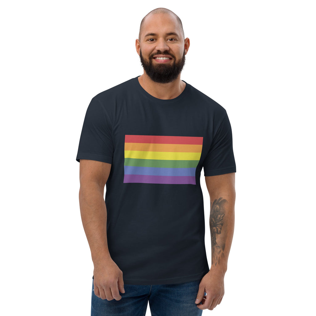LGBT Pride Flag Men's T-shirt - Midnight Navy - LGBTPride.com