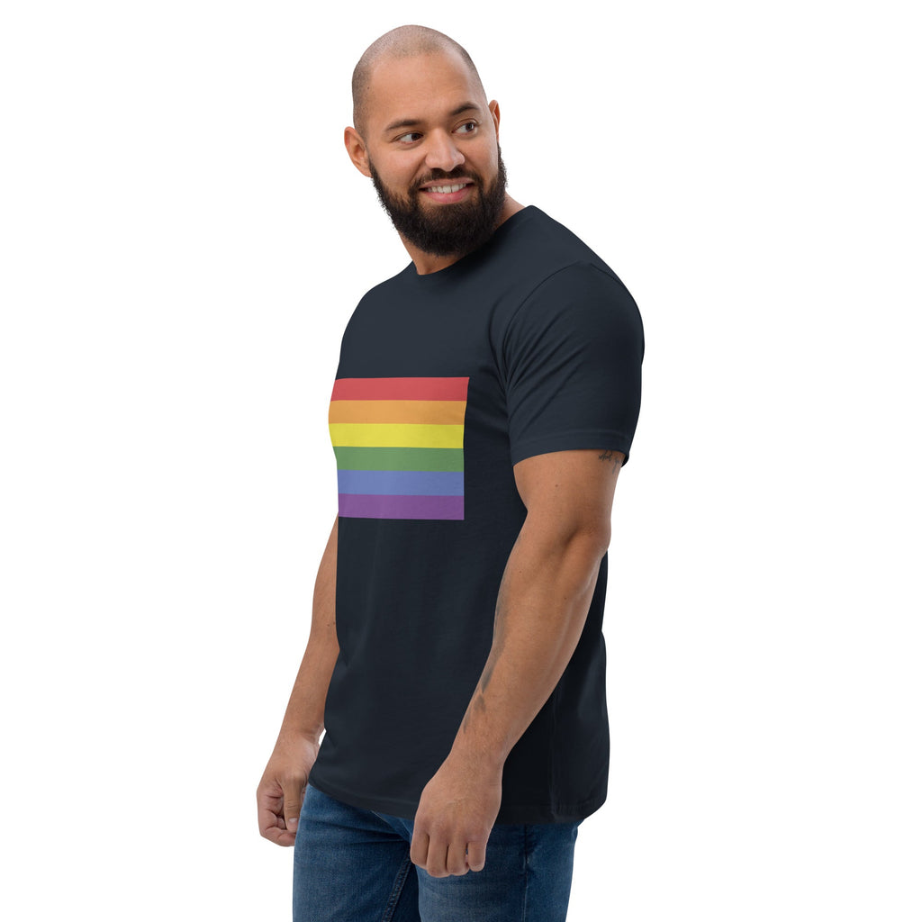 LGBT Pride Flag Men's T-shirt - Midnight Navy - LGBTPride.com