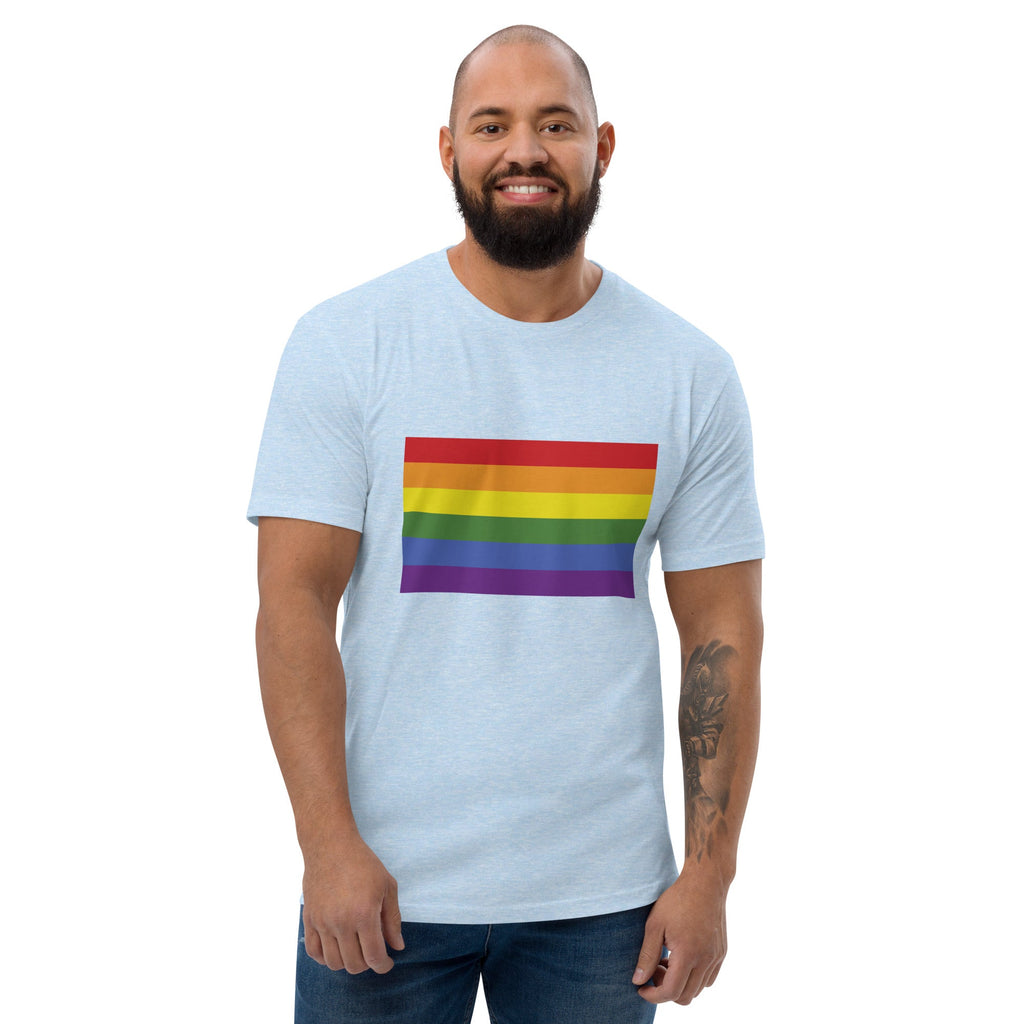 LGBT Pride Flag Men's T-shirt - Light Blue - LGBTPride.com