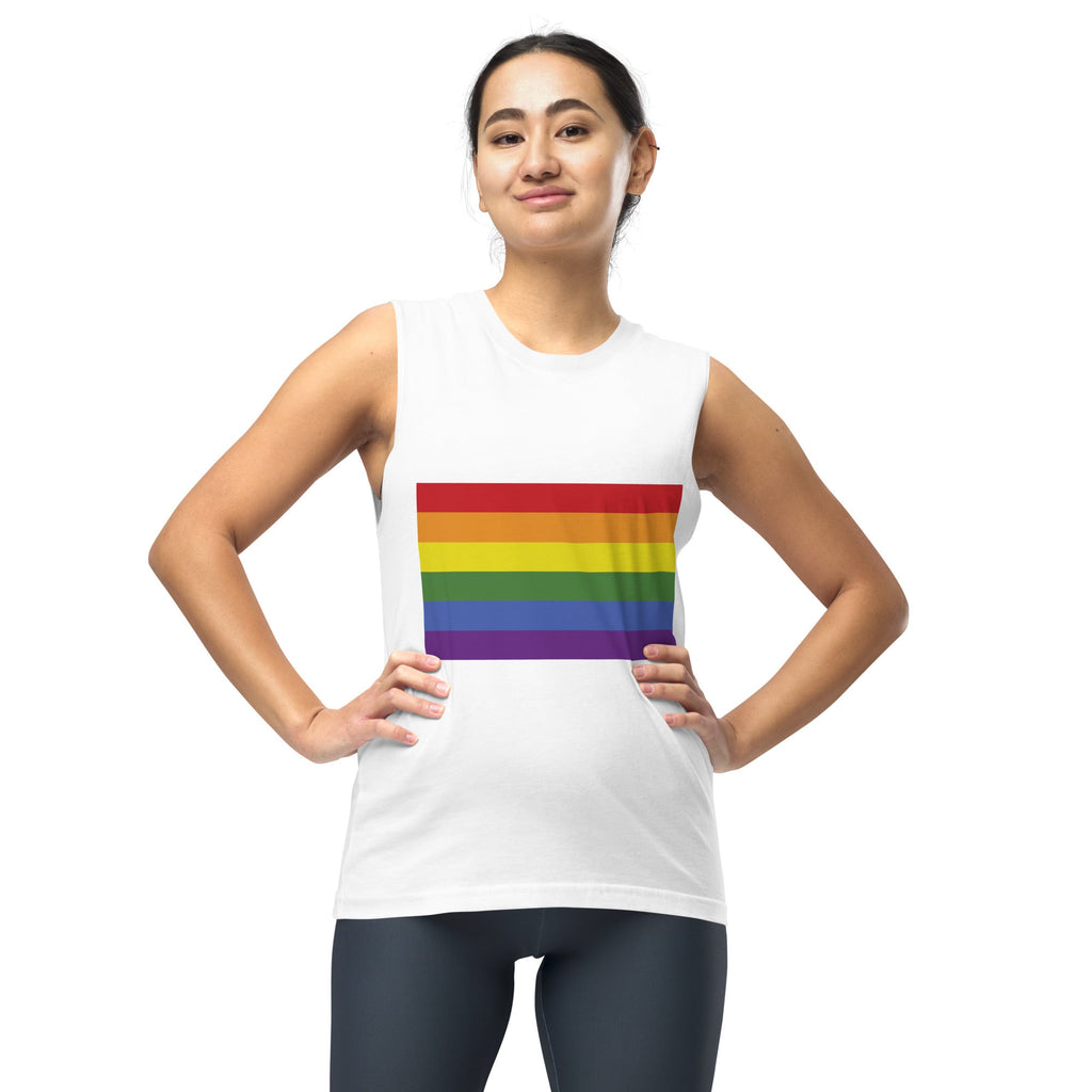 LGBT Pride Flag Tank Top - White - LGBTPride.com