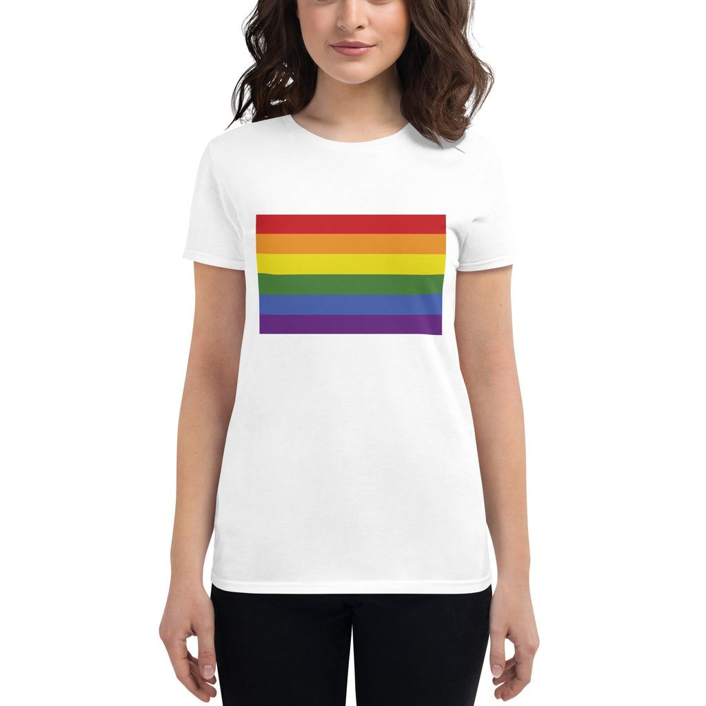 LGBT Pride Flag Women's T-Shirt - White - LGBTPride.com