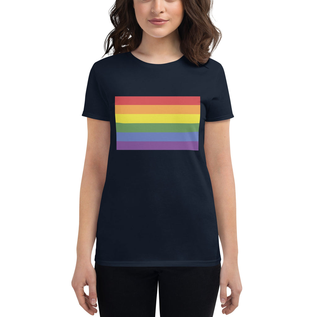 LGBT Pride Flag Women's T-Shirt - Navy - LGBTPride.com