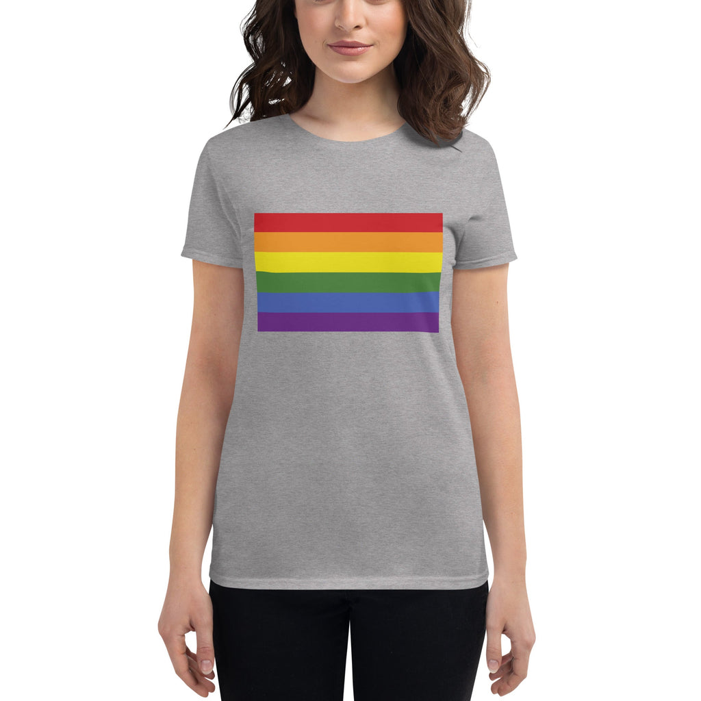LGBT Pride Flag Women's T-Shirt - Heather Grey - LGBTPride.com