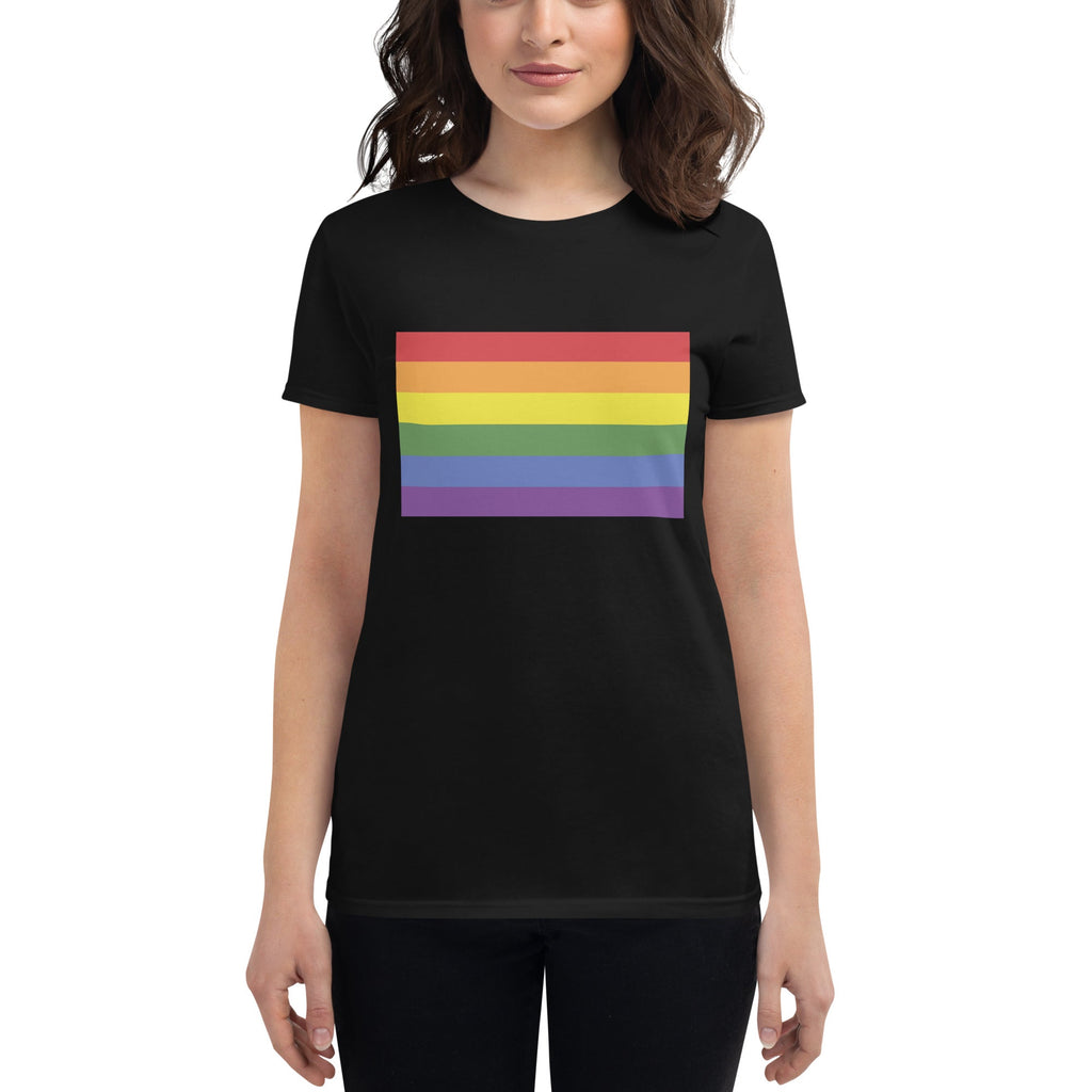 LGBT Pride Flag Women's T-Shirt - Black - LGBTPride.com